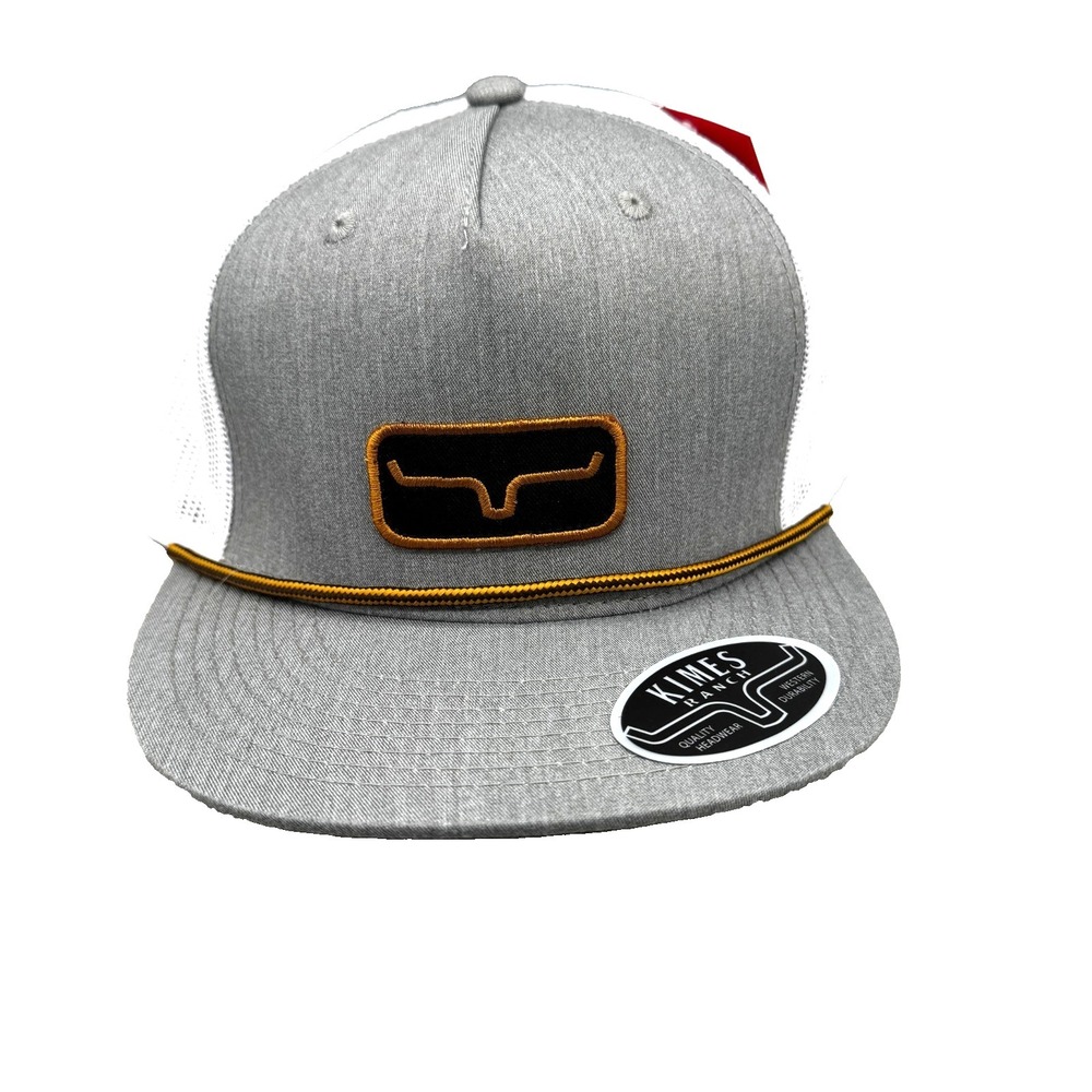 Kimes Ranch Work Hard Trucker Hat Cap Snapback Men's Gray Cowboy Western NEW‎